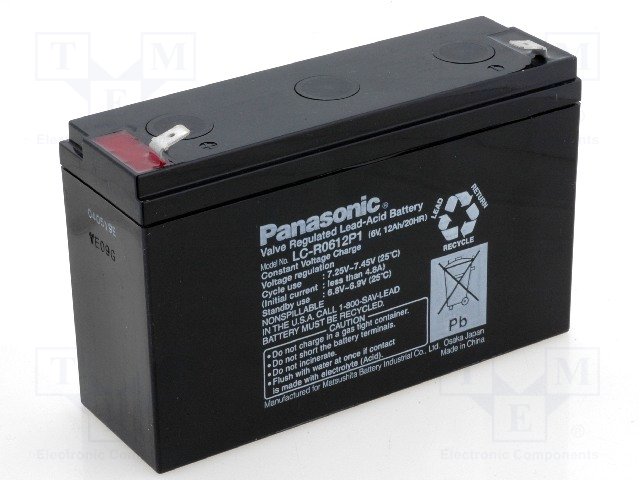 Аккумуляторы кислотные,PANASONIC,LC-R0612P1