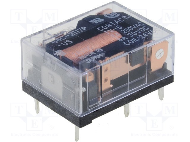 Реле электромагн. миниатюрные,OMRON,G6C-2117P-US 24VDC