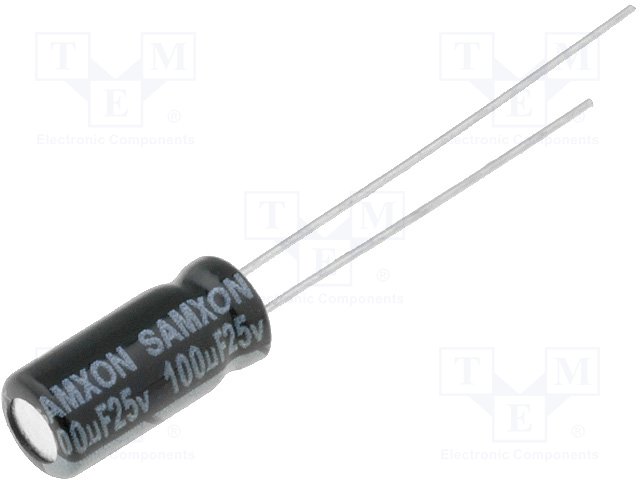 Конденсаторы электролитические THT 105°C,SAMXON,KM 100U/25V