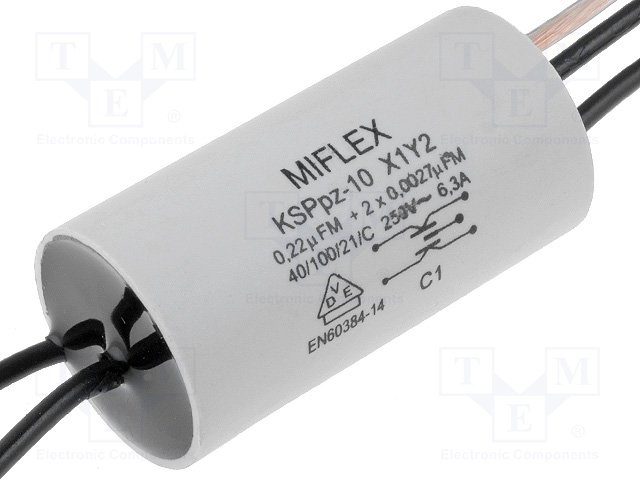 Конденсаторы полипропиленовые X2/Y2,MIFLEX,A10LU422M254M