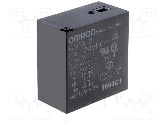 Реле электромагн. миниатюрные,OMRON,G5PA-2 24VDC