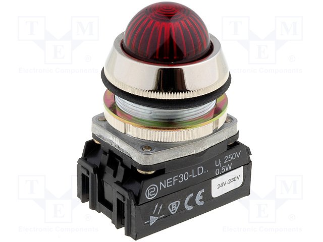 Переключатели панельные стандартные 30мм,PROMET,NEF30-LDC 24-230V AC/DC