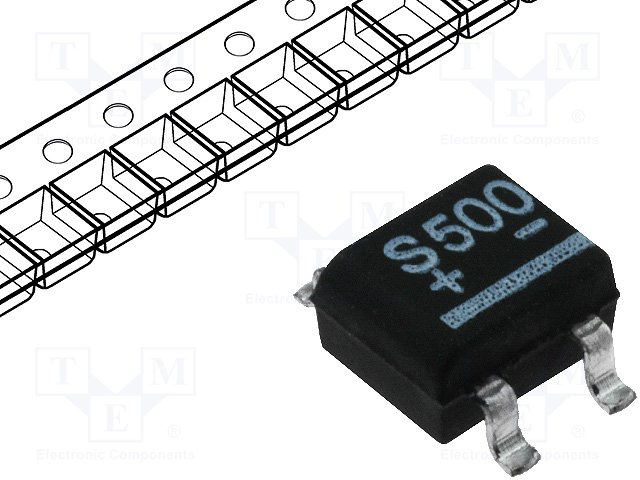 Однофазные мосты диодные SMD/THT,DIOTEC SEMICONDUCTOR,S500-SLIM