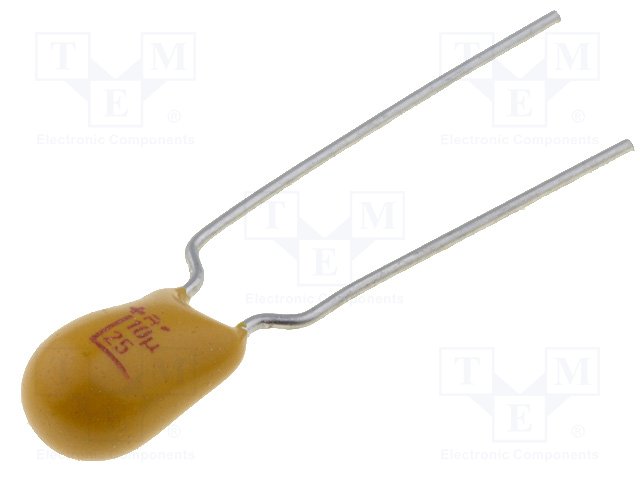 Конденсаторы танталовые THT,AVX,TAP106K025CCS