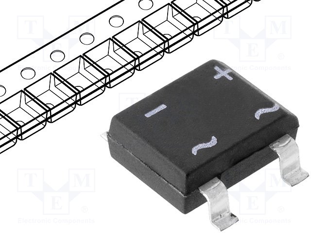 Однофазные мосты диодные SMD/THT,DIOTEC SEMICONDUCTOR,B125S2A
